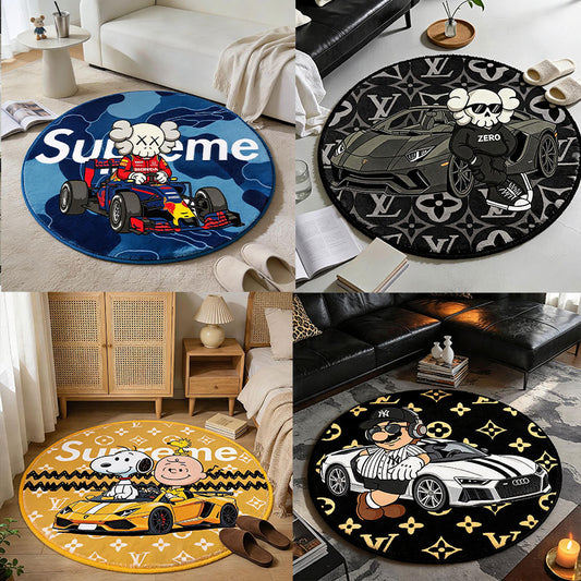 Bedroom Mat ラグ 円形 短毛 260527-25