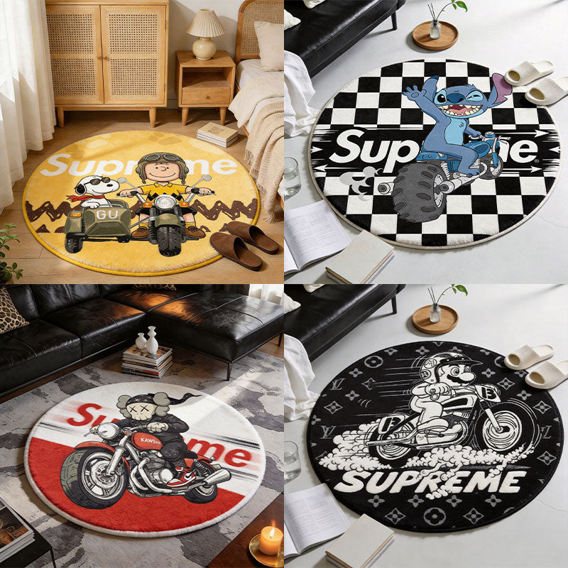 Bedroom Mat ラグ 円形 短毛 260306-8