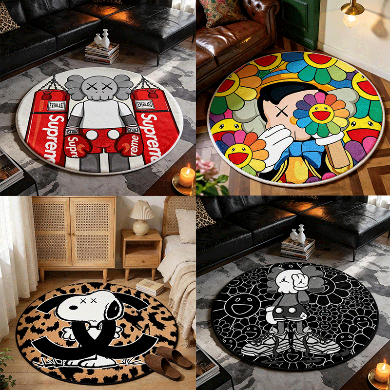 Bedroom Mat ラグ 円形 短毛 0805-2-3