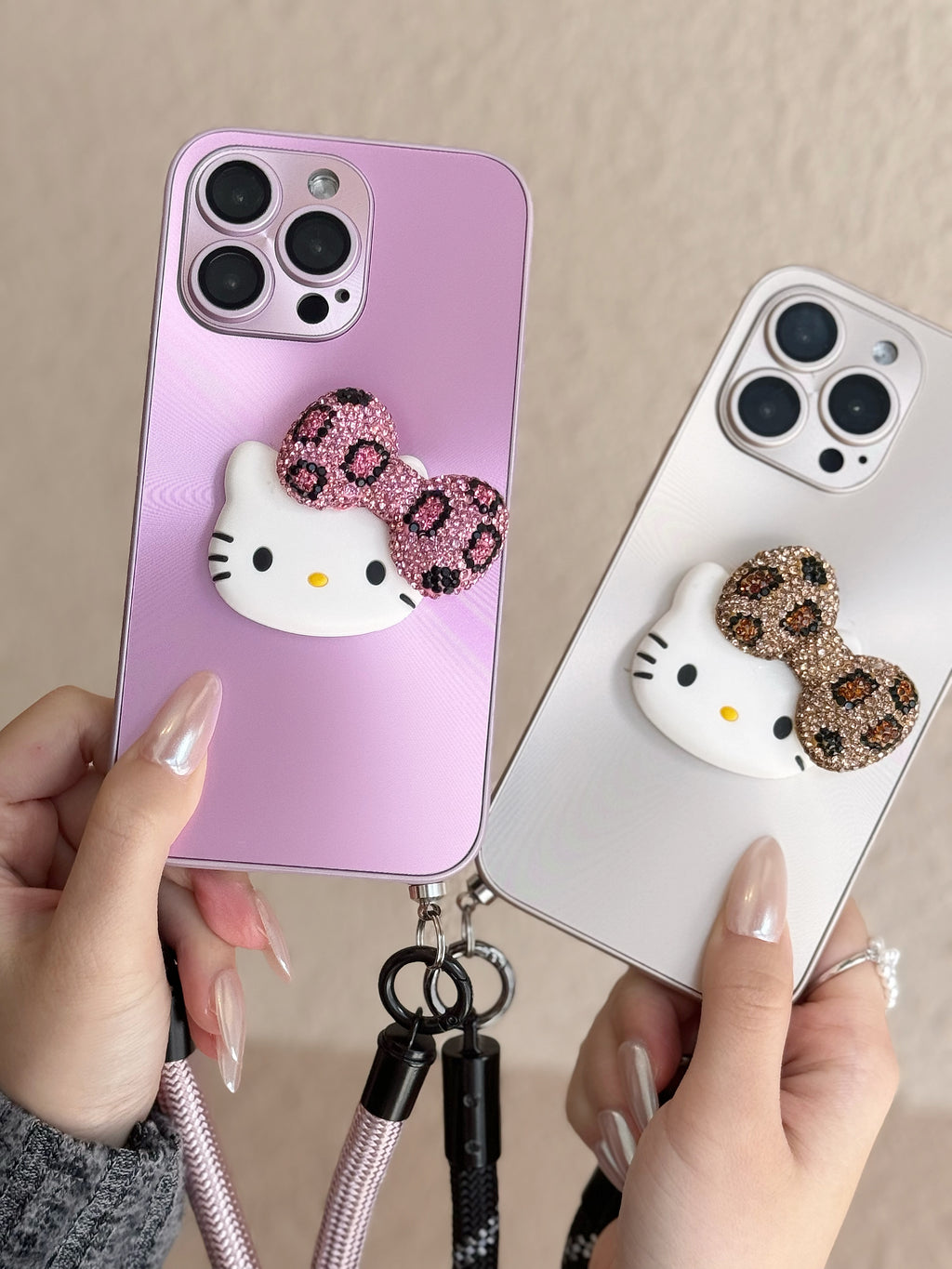 【クリスタル】10MMストラップ ショルダー付きiPhoneケース  1113-3