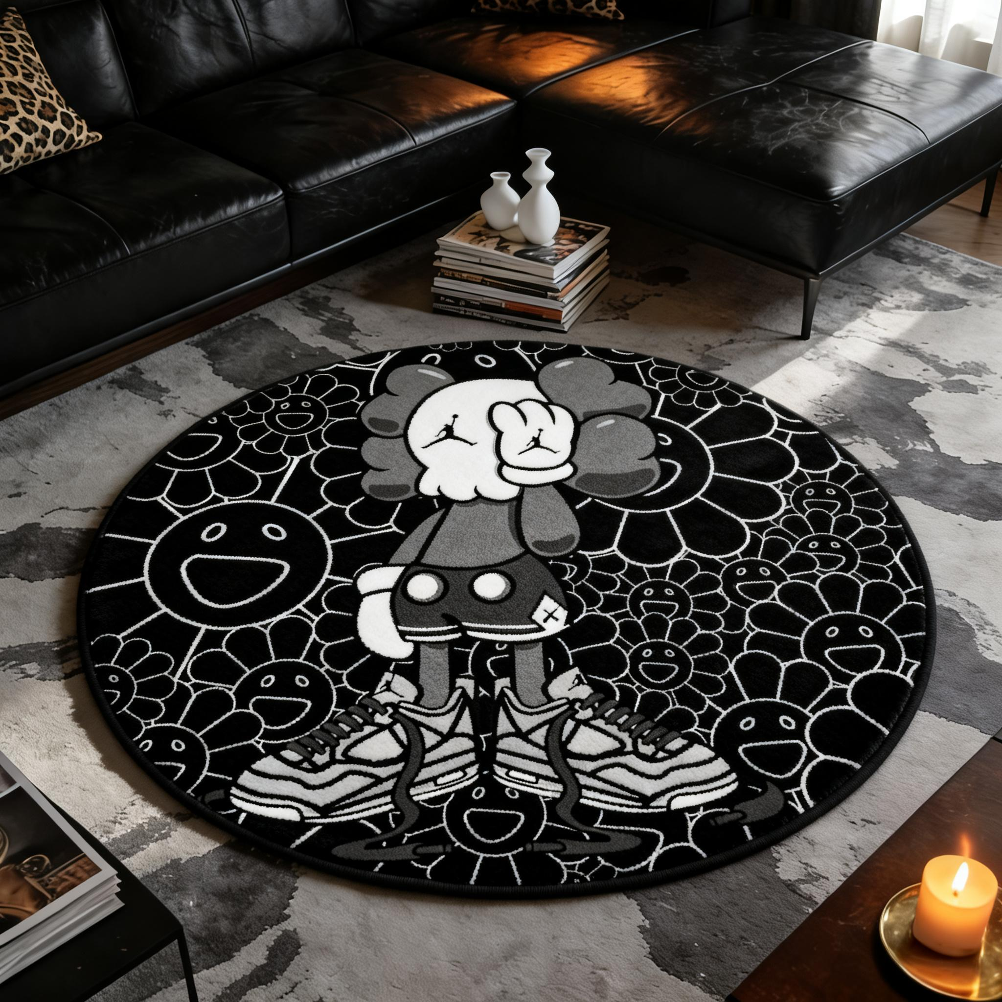 Bedroom Mat ラグ 円形 短毛 1115-1-6-2