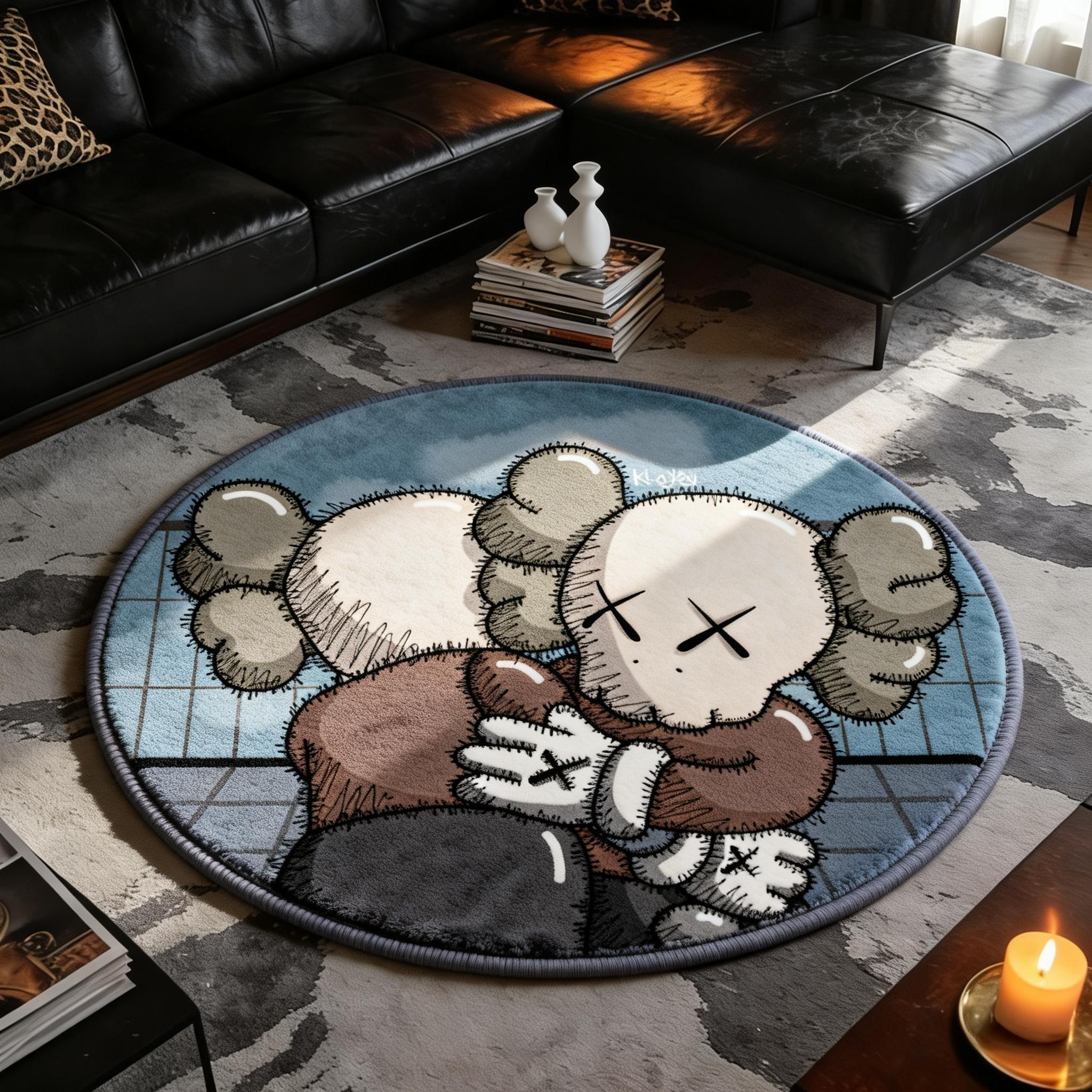 Bedroom Mat ラグ 円形 短毛 924-5-6-1