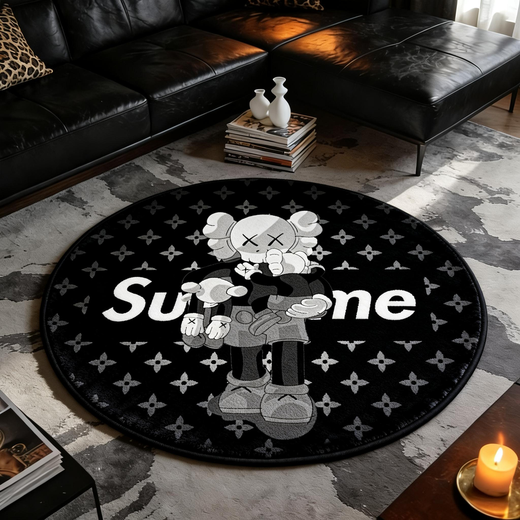 Bedroom Mat ラグ 円形 短毛 1018-2-15-2