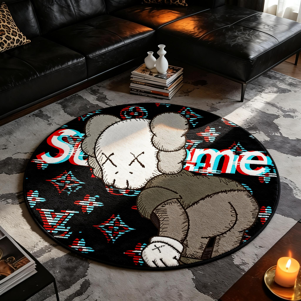 Bedroom Mat ラグ 円形 短毛 0323-3-1