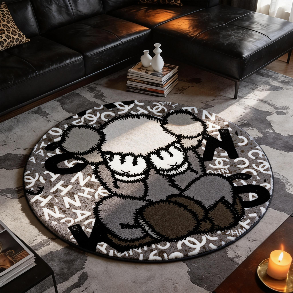 Bedroom Mat ラグ 円形 短毛 824-1-6-2