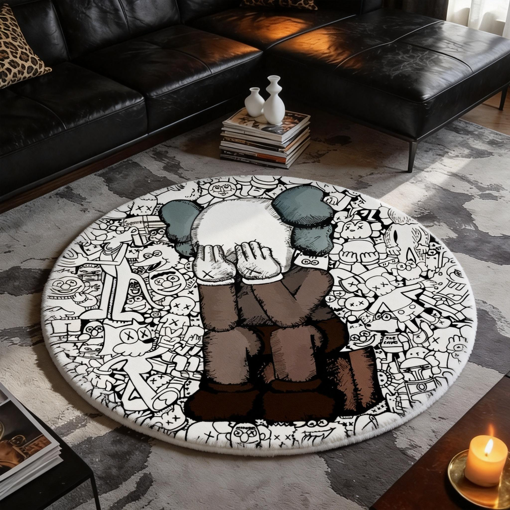 Bedroom Mat ラグ 円形 短毛 707-1-8-1-2