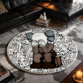 Bedroom Mat ラグ 円形 短毛 707-1-8-1-2