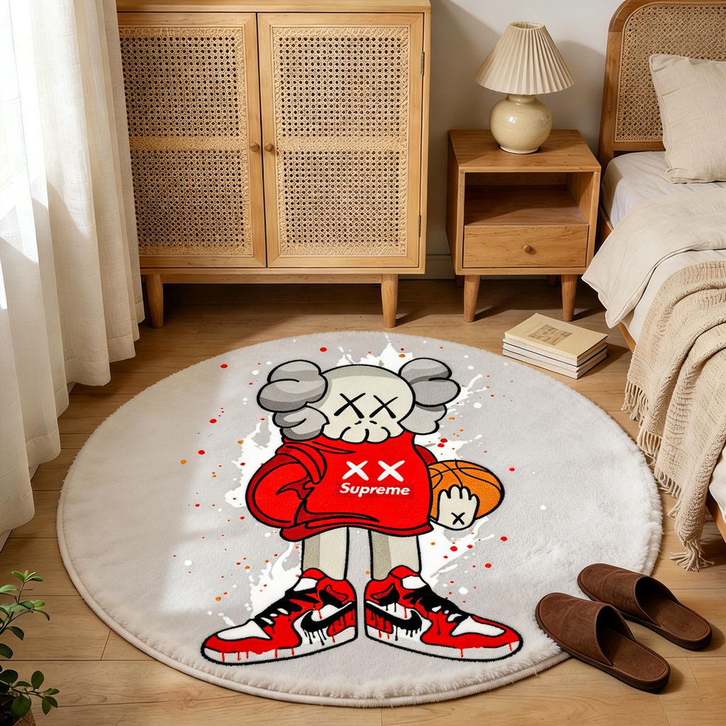 Bedroom Mat ラグ 円形 短毛 1115-1-10-1