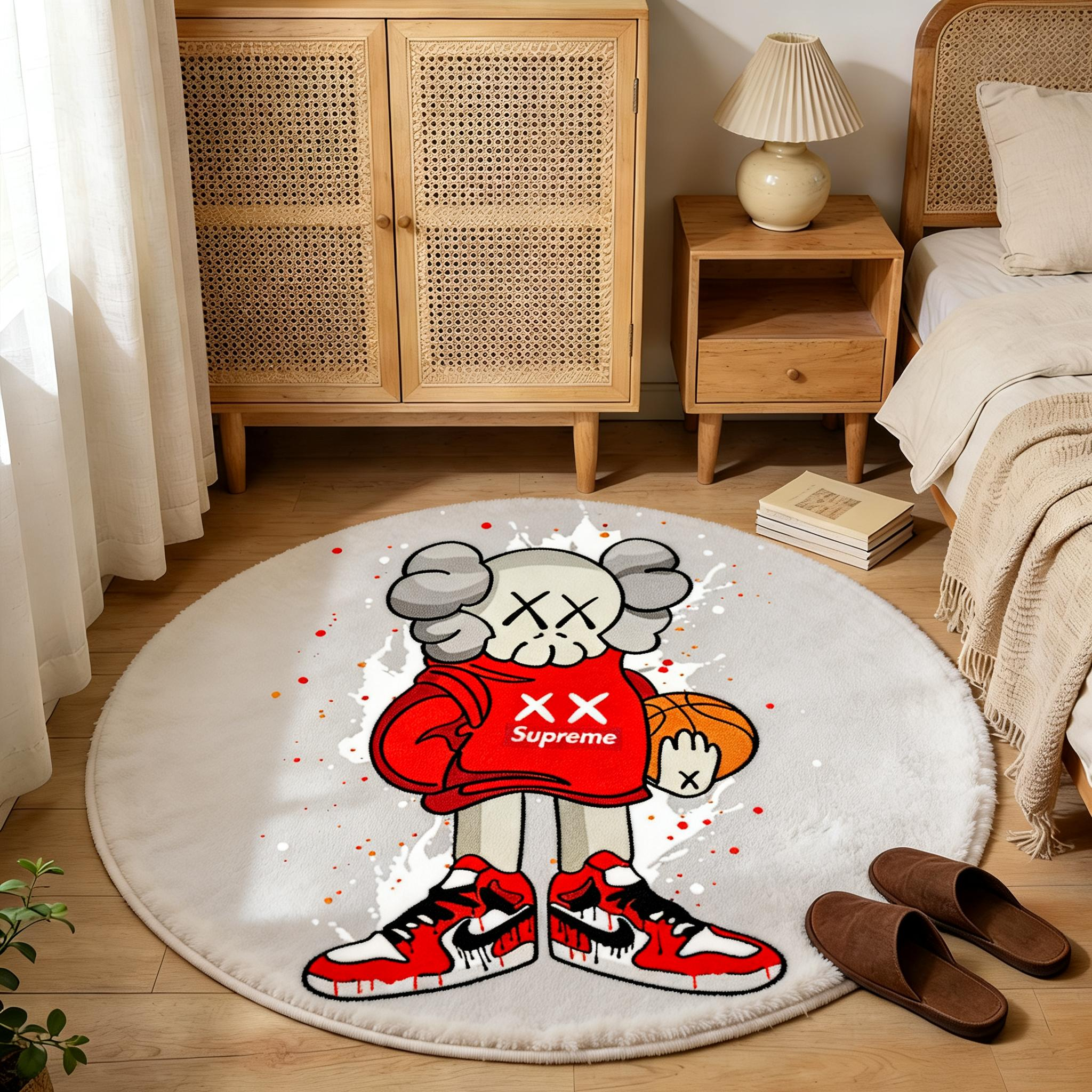 Bedroom Mat ラグ 円形 短毛 1115-1-10-1