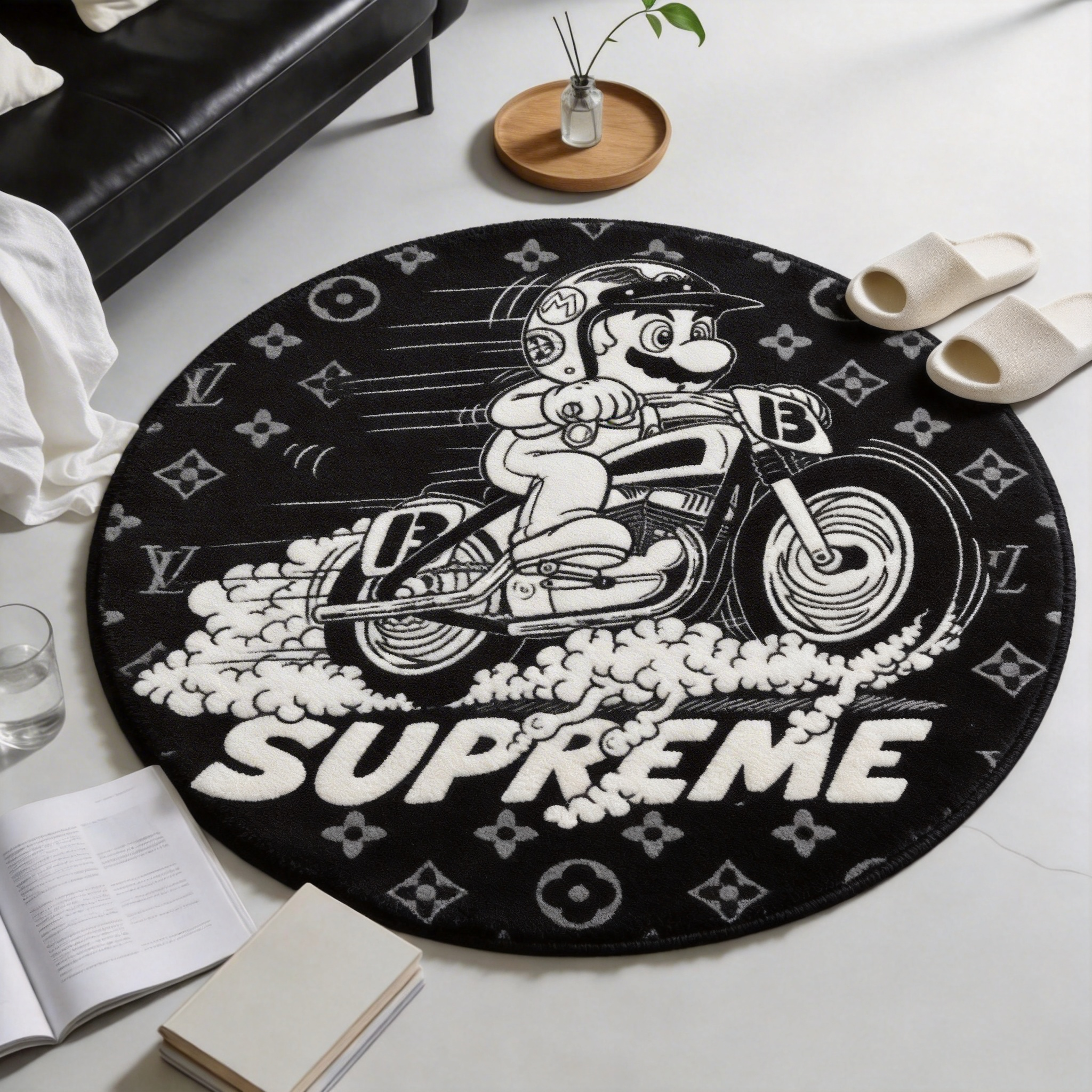 Bedroom Mat ラグ 円形 短毛 260306-4