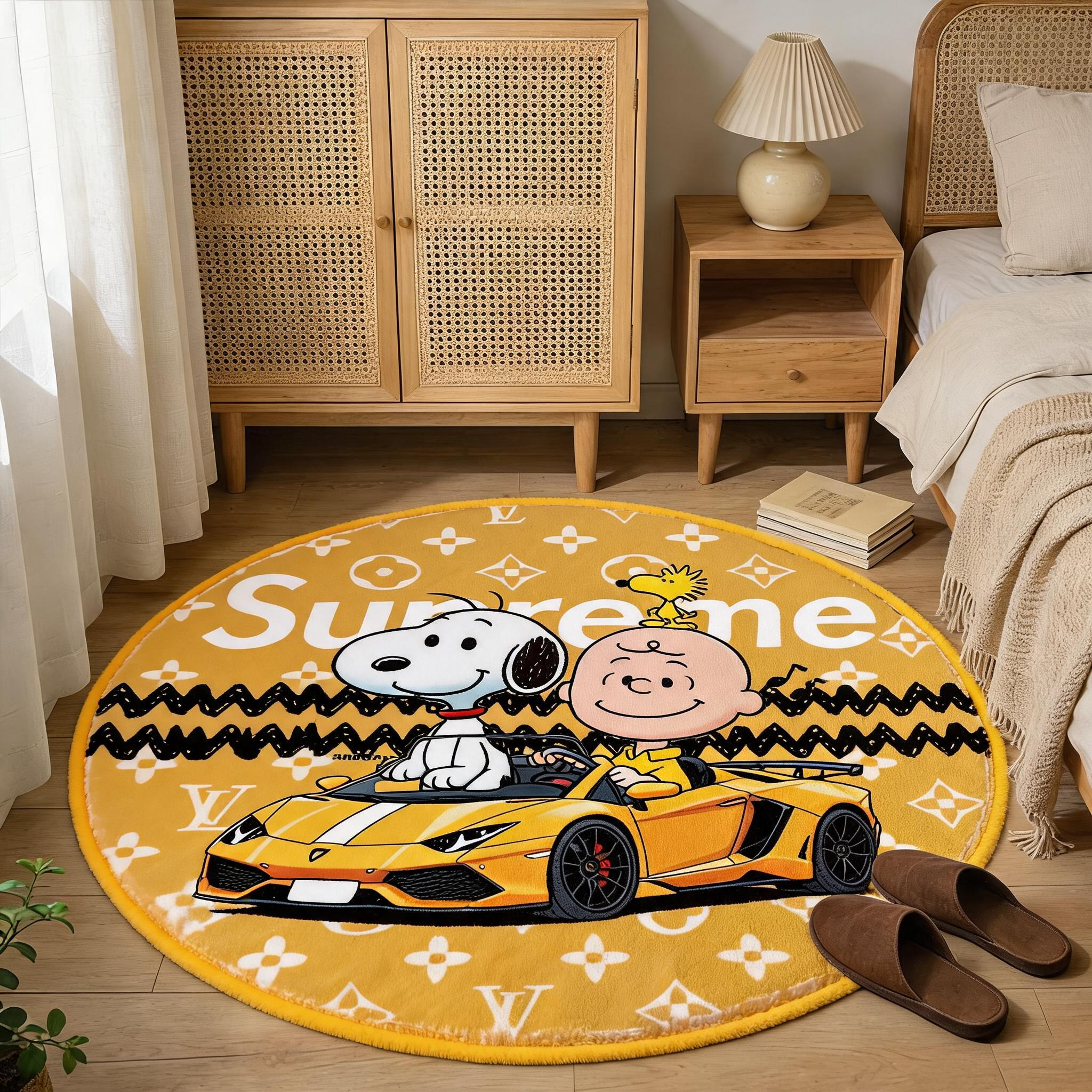 Bedroom Mat ラグ 円形 短毛 260527-20