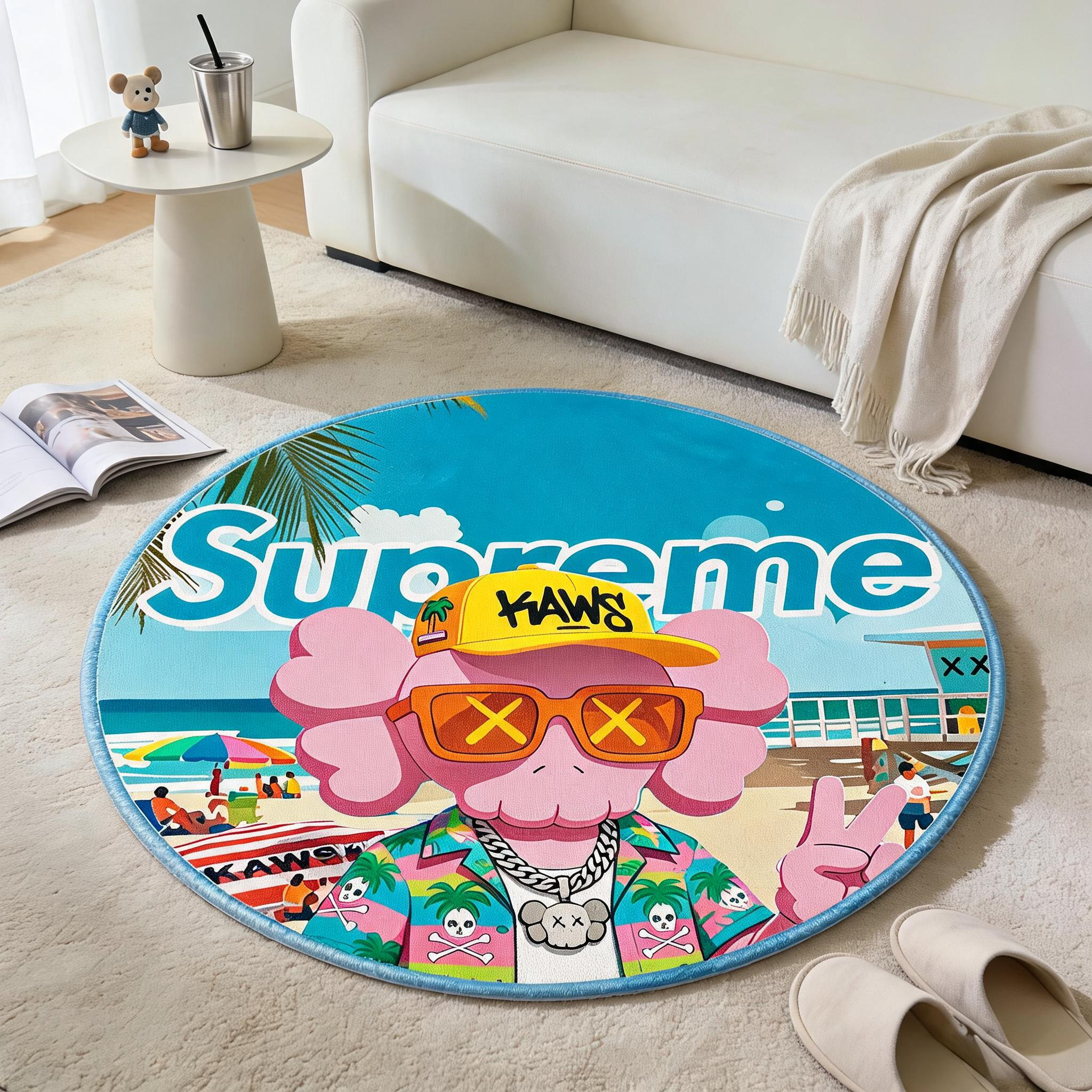 Bedroom Mat ラグ 円形 短毛 260605-32