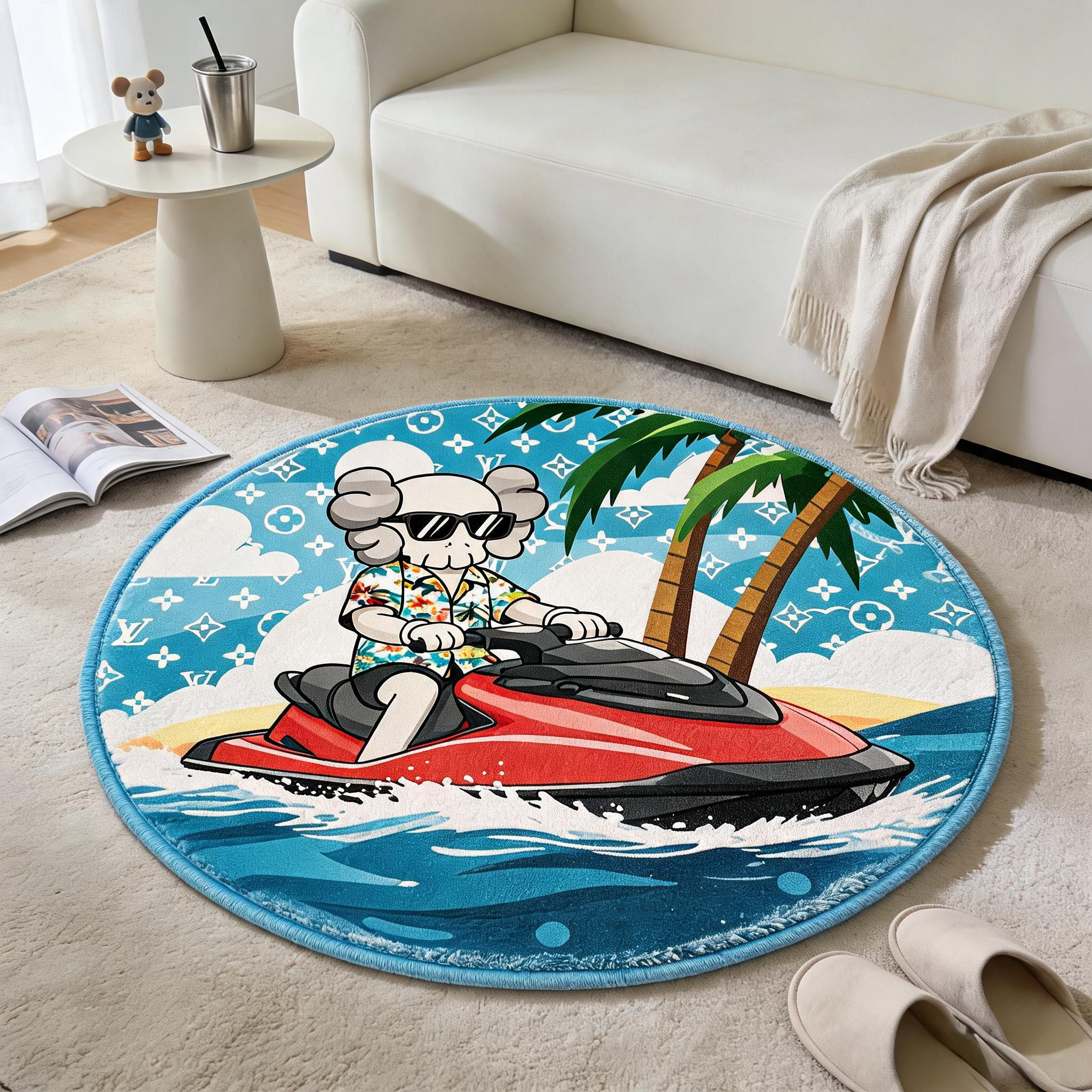Bedroom Mat ラグ 円形 短毛 260605-31